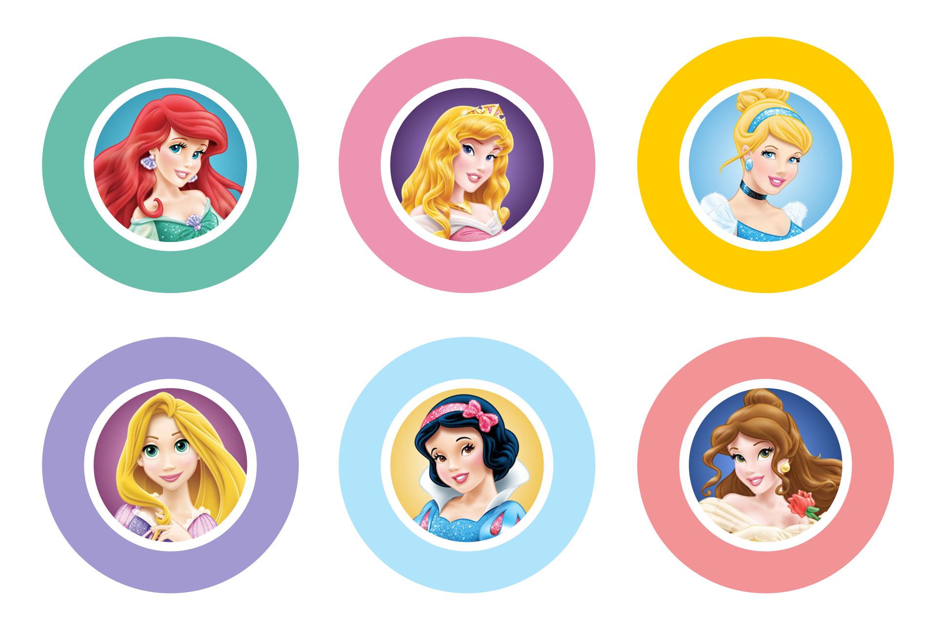 Disney Princess Cupcake Toppers Printable