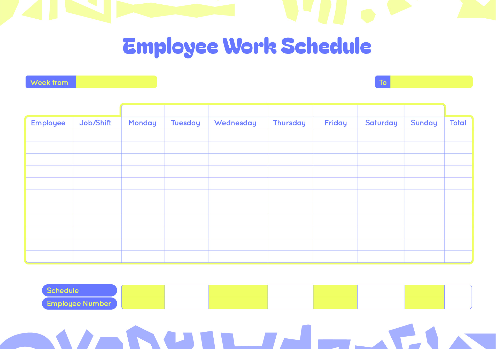 20 Best Free Printable Blank Employee Schedules PDF for Free at Printablee