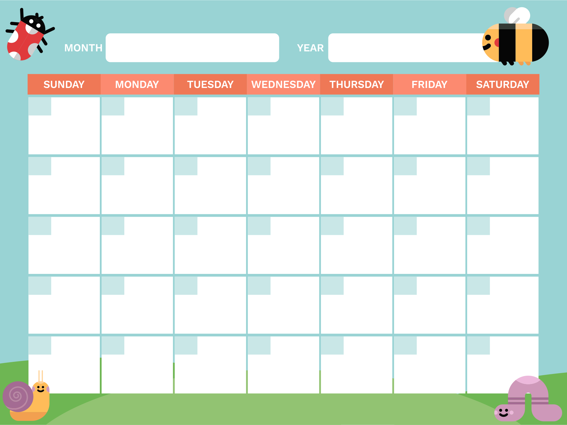 printable blank calendar templates - free printable calendar template ...