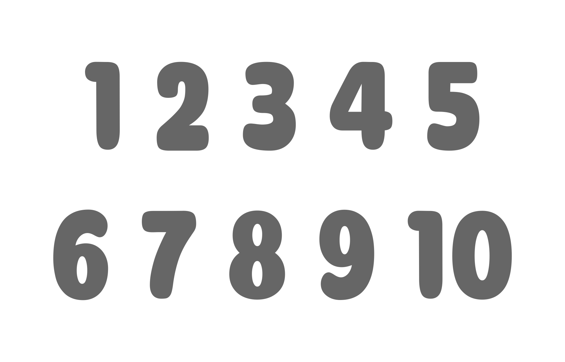 Number Templates 1 10