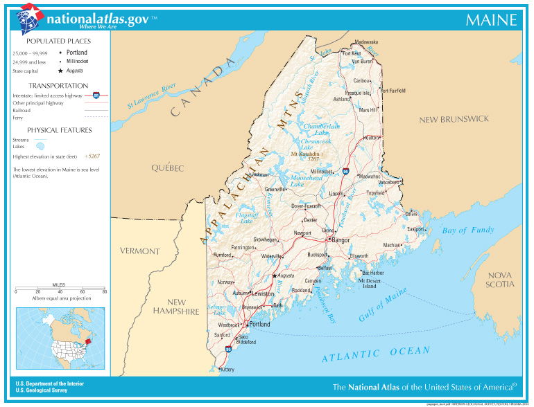 2 Best Images of Maine State Road Map Printable - Maine State Road Map ...