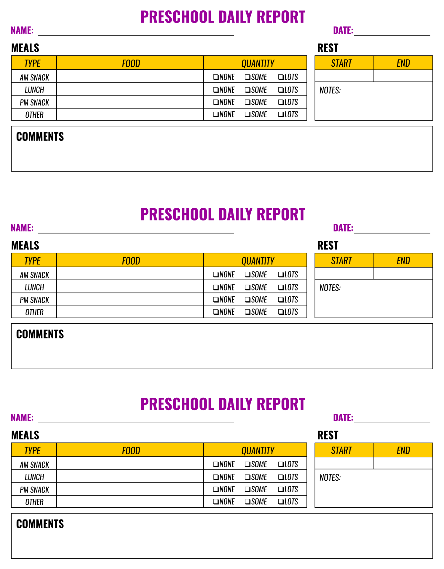 Daily Sheets For Toddlers 10 Free PDF Printables Printablee