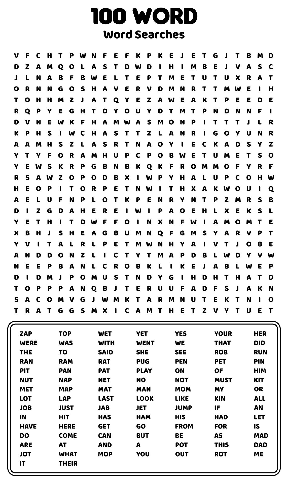 10 Best 100 Word Word Searches Printable