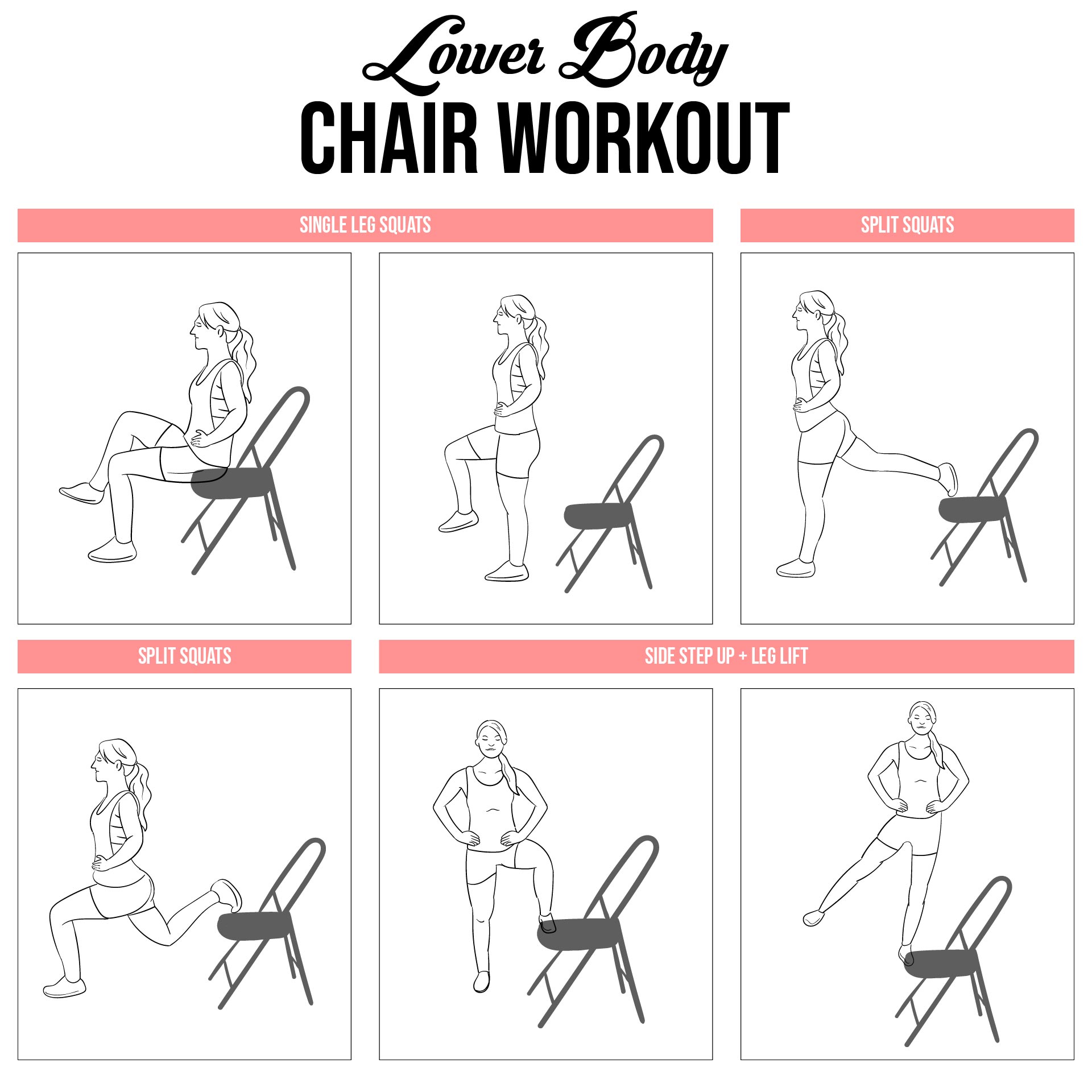 10 Best Chair Gym Exercises Printable PDF for Free at Printablee