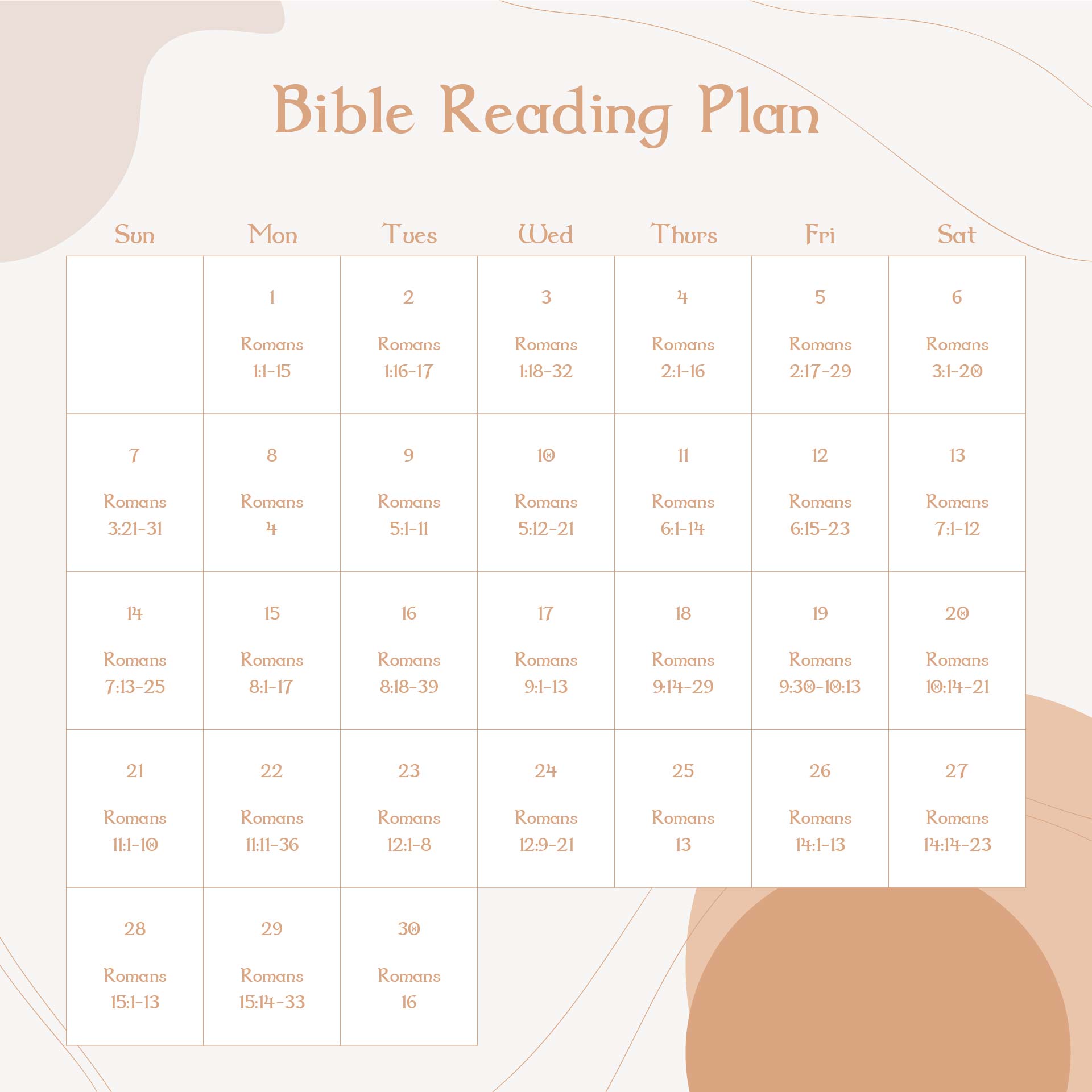 Printable Bible Reading Plans