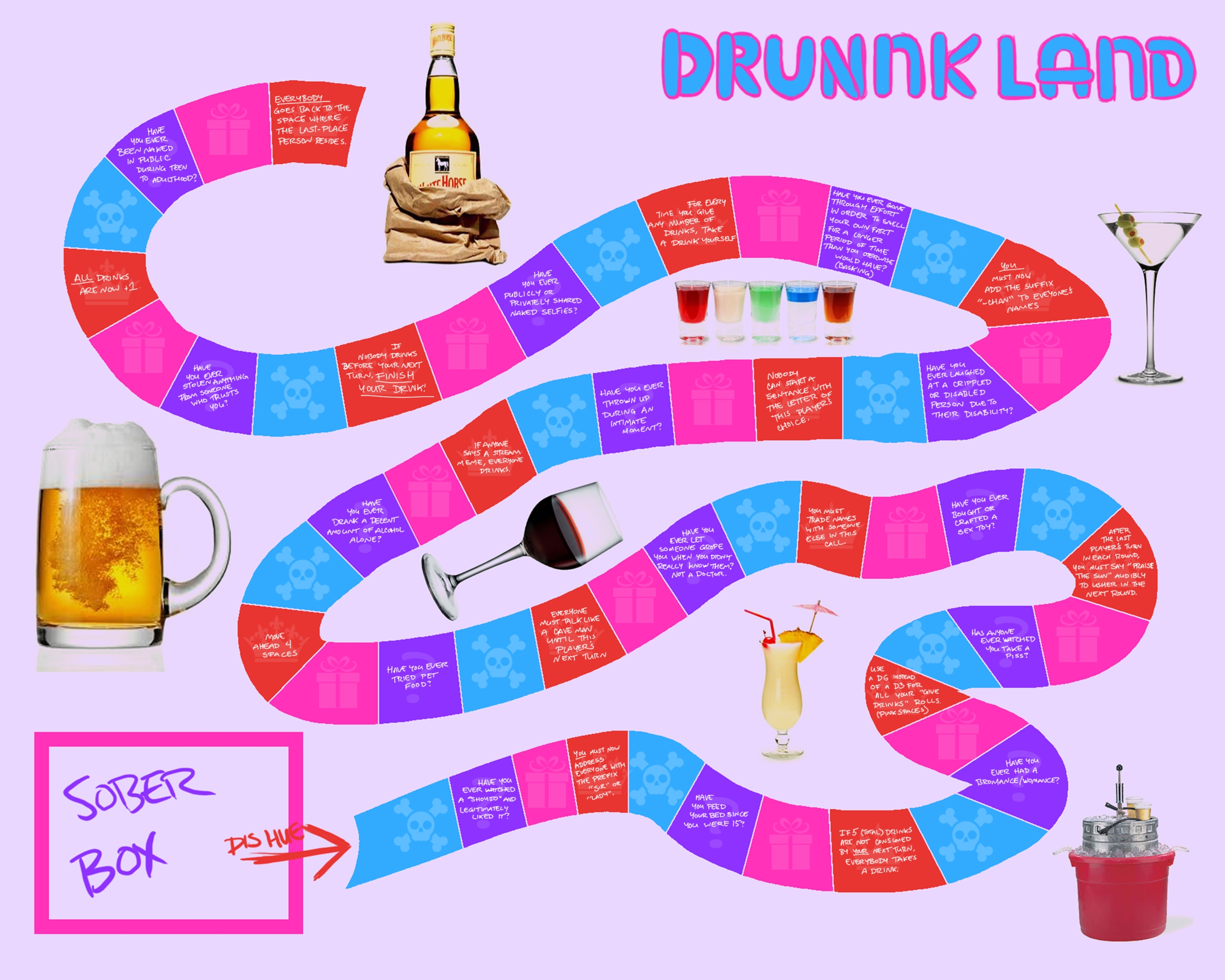 7 Best Printable Drinking Board Games