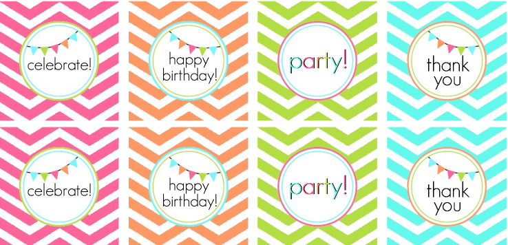 Printable Birthday Thank You Tags