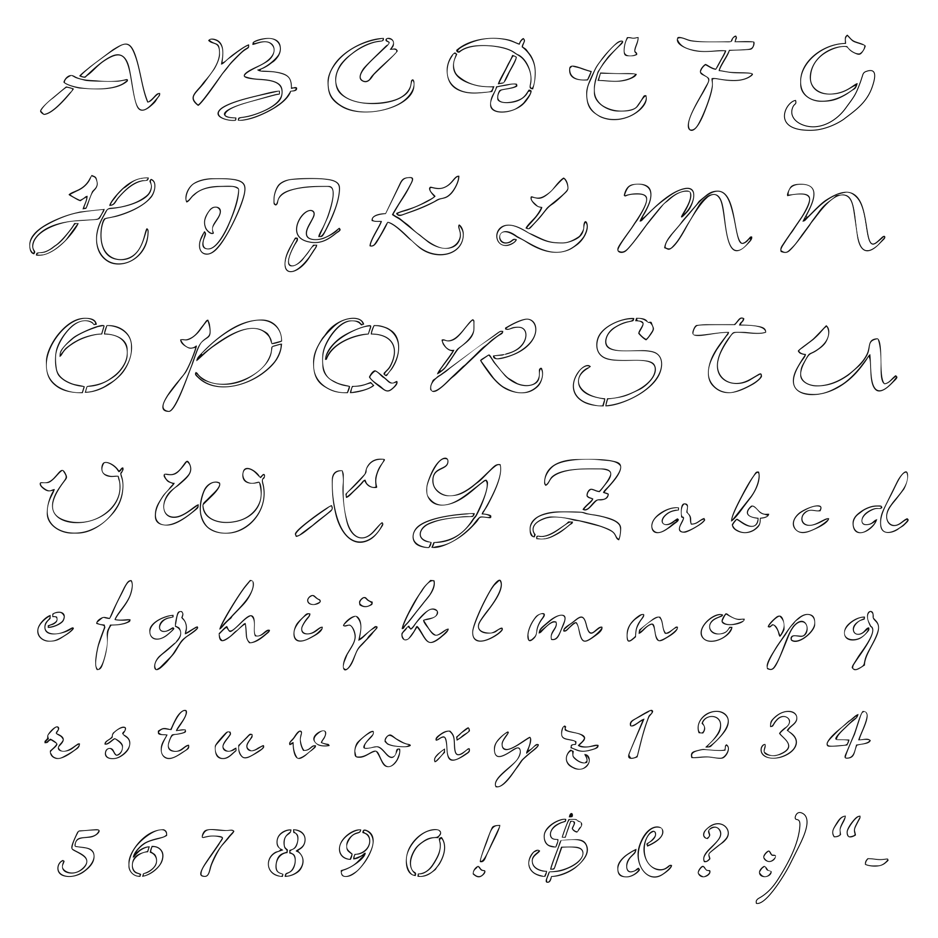 Printable Alphabet Stencils Calligraphy Letters