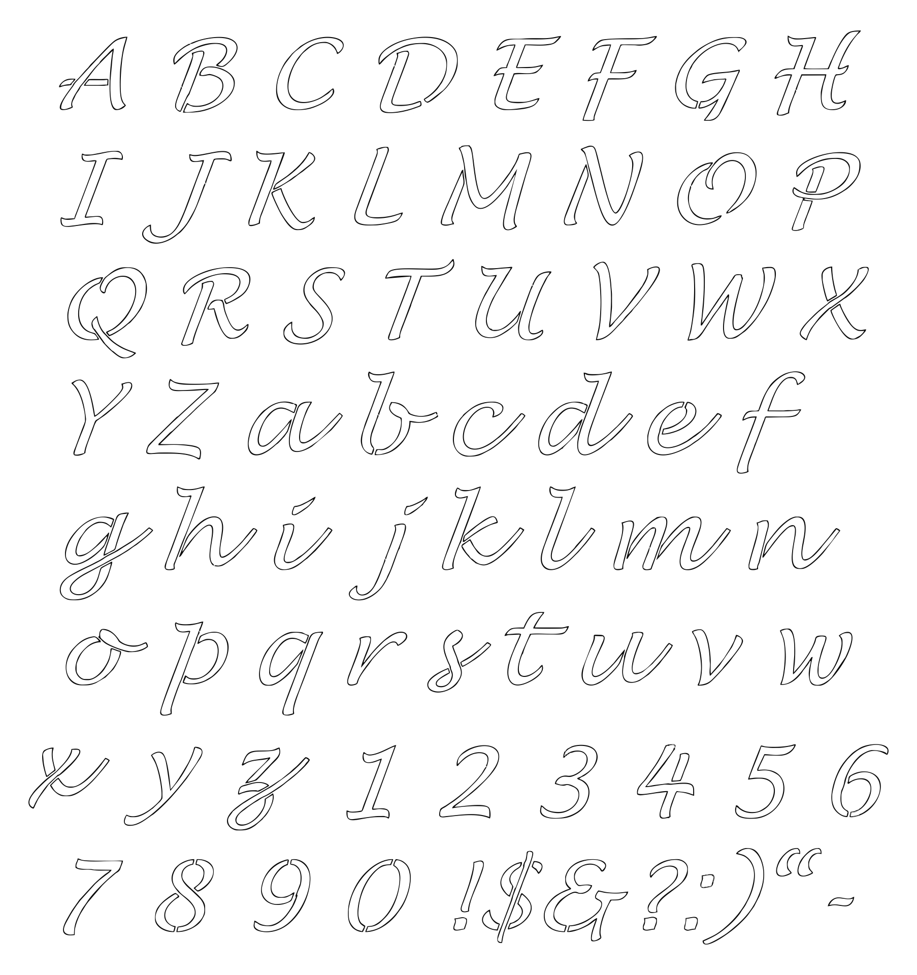 10 Best Printable Alphabet Stencils Calligraphy Letters PDF For Free At Printablee