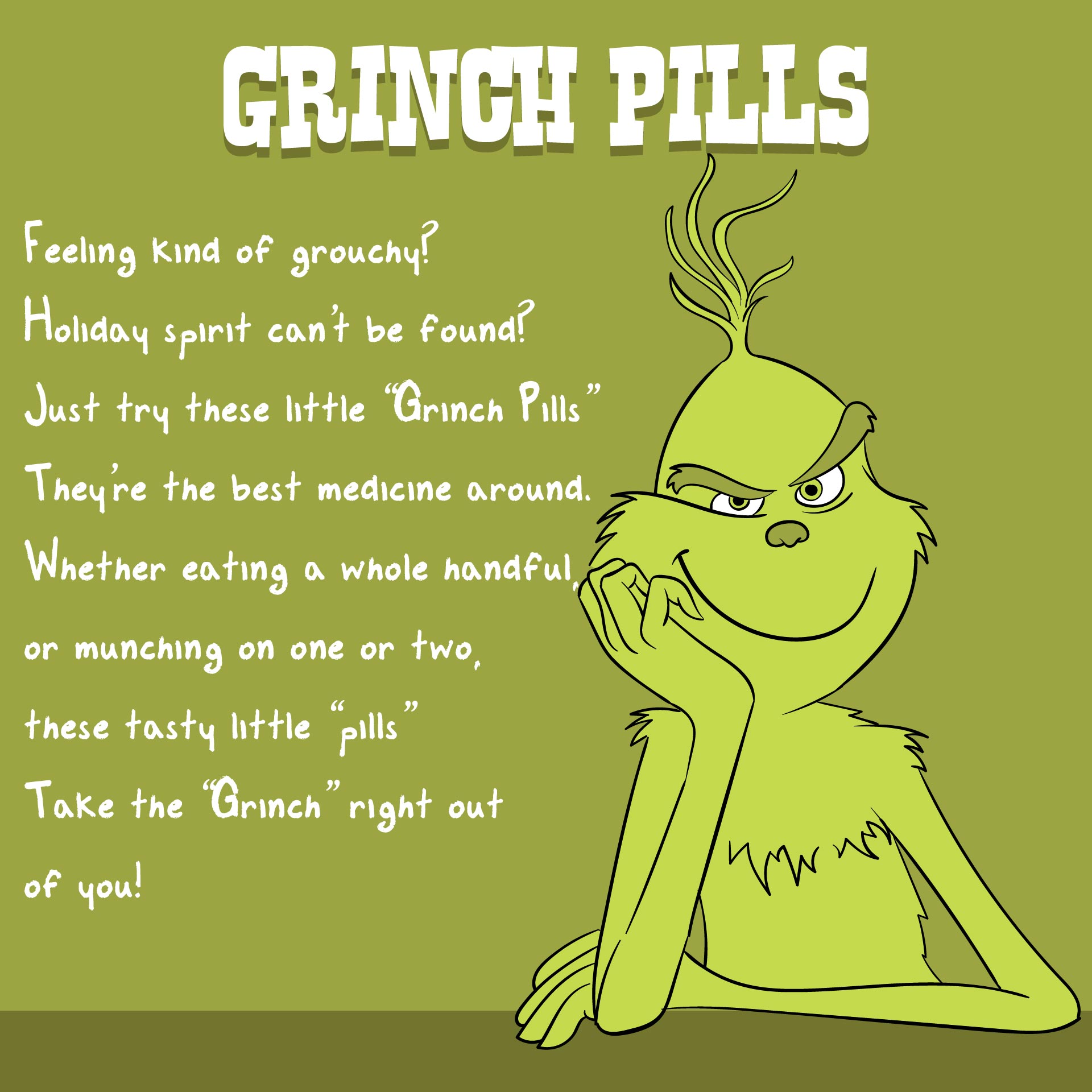 Printable Grinch Pills Template
