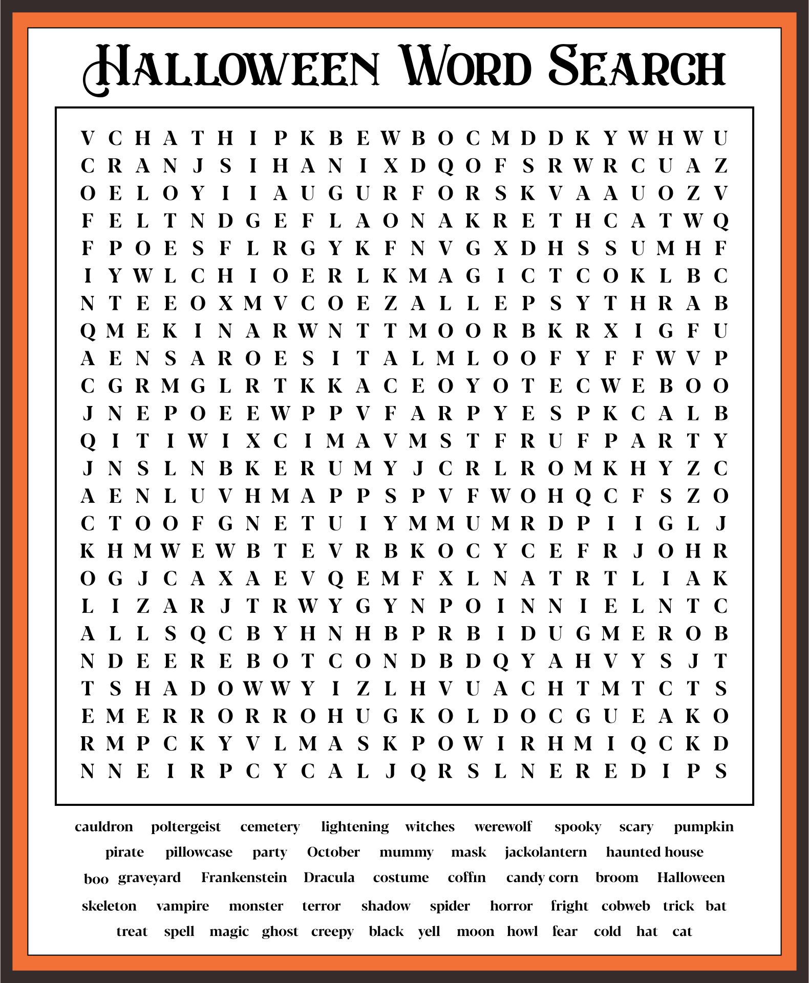 Printable Word Searches Hard