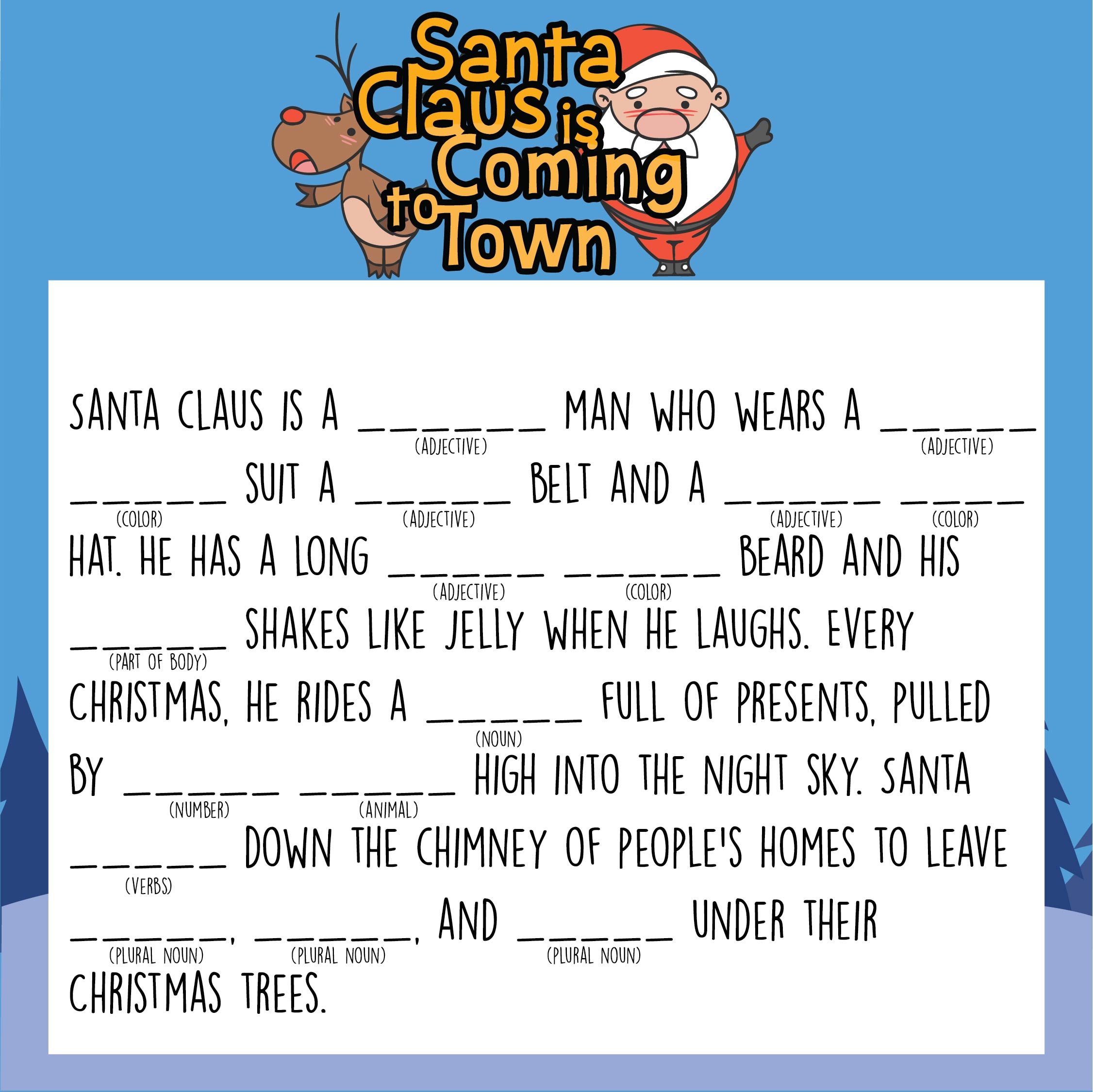 Night Before Christmas Mad Libs 6 Free PDF Printables Printablee