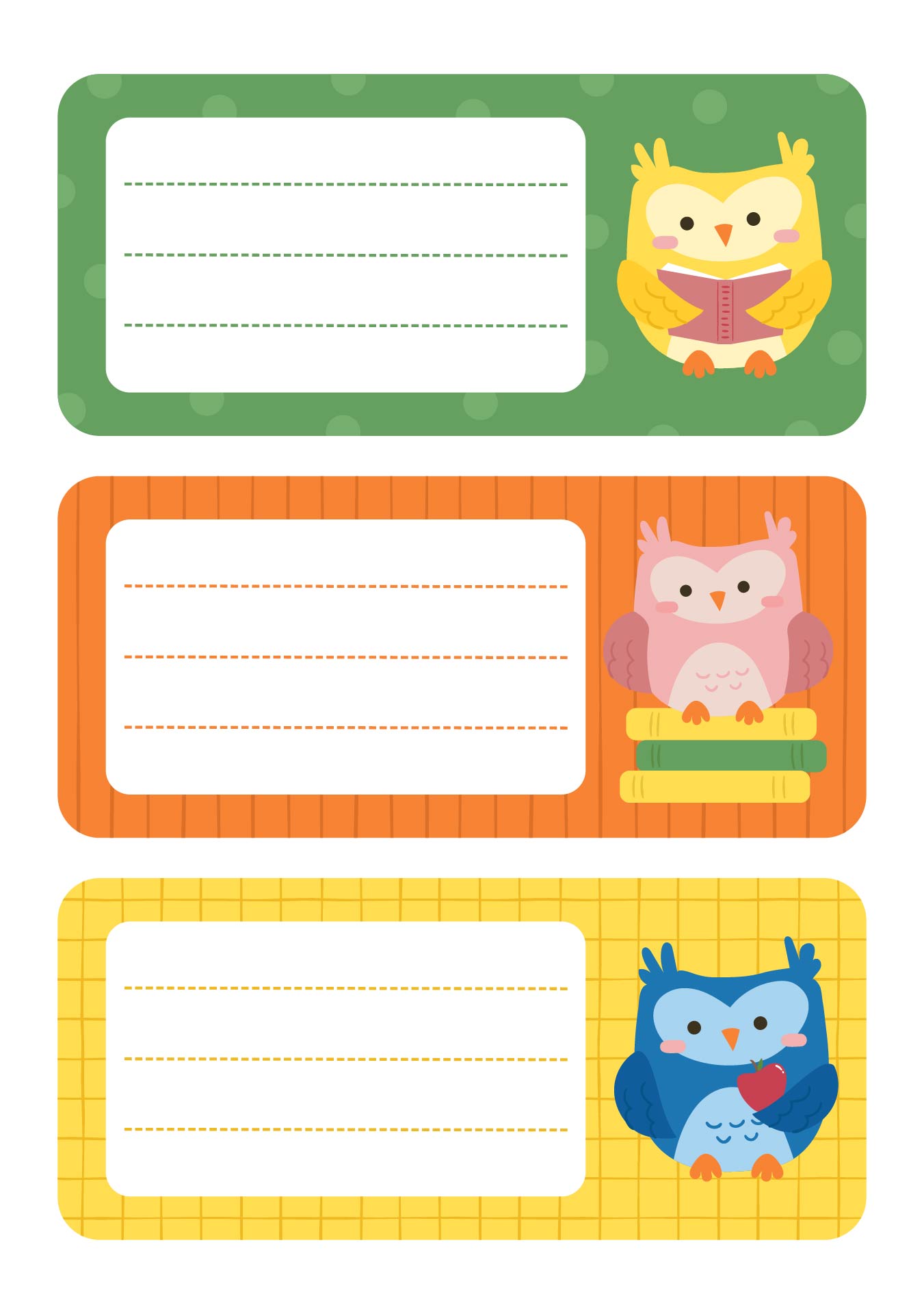 Owl Name Tags