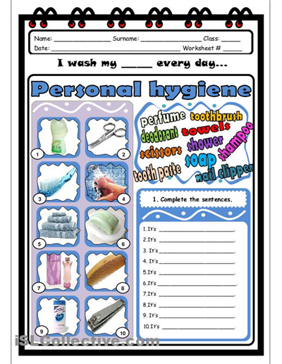 Personal Hygiene Worksheets