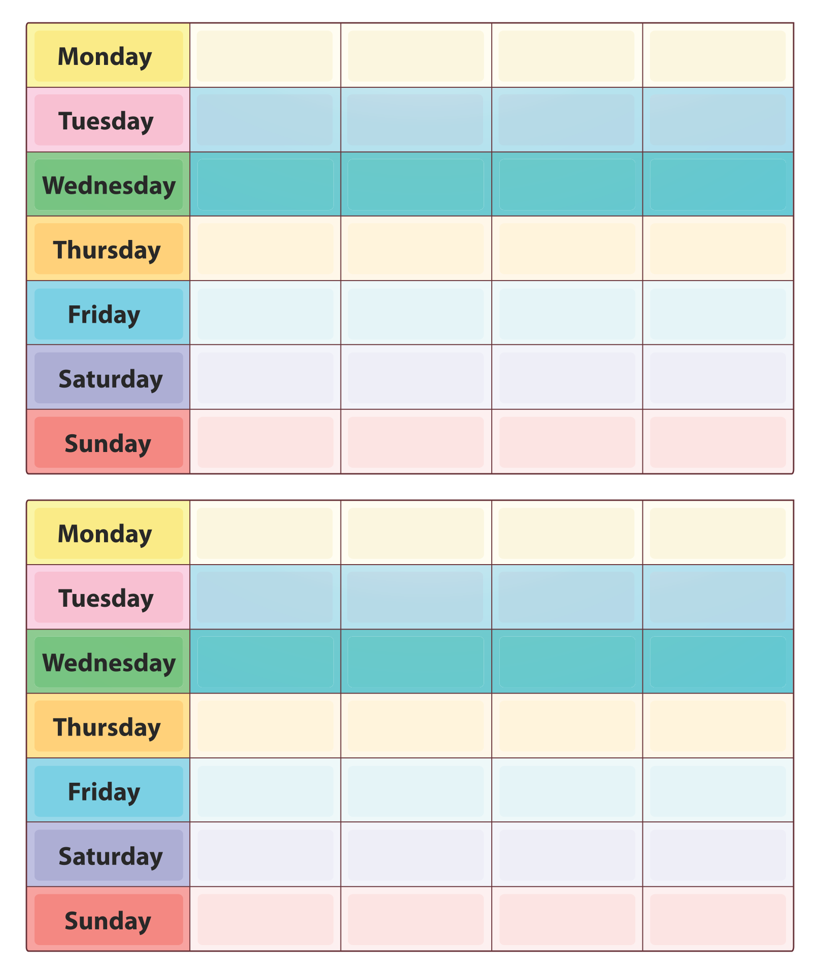10 Best 2 Week Printable Calendar Weekly With Time - printablee.com