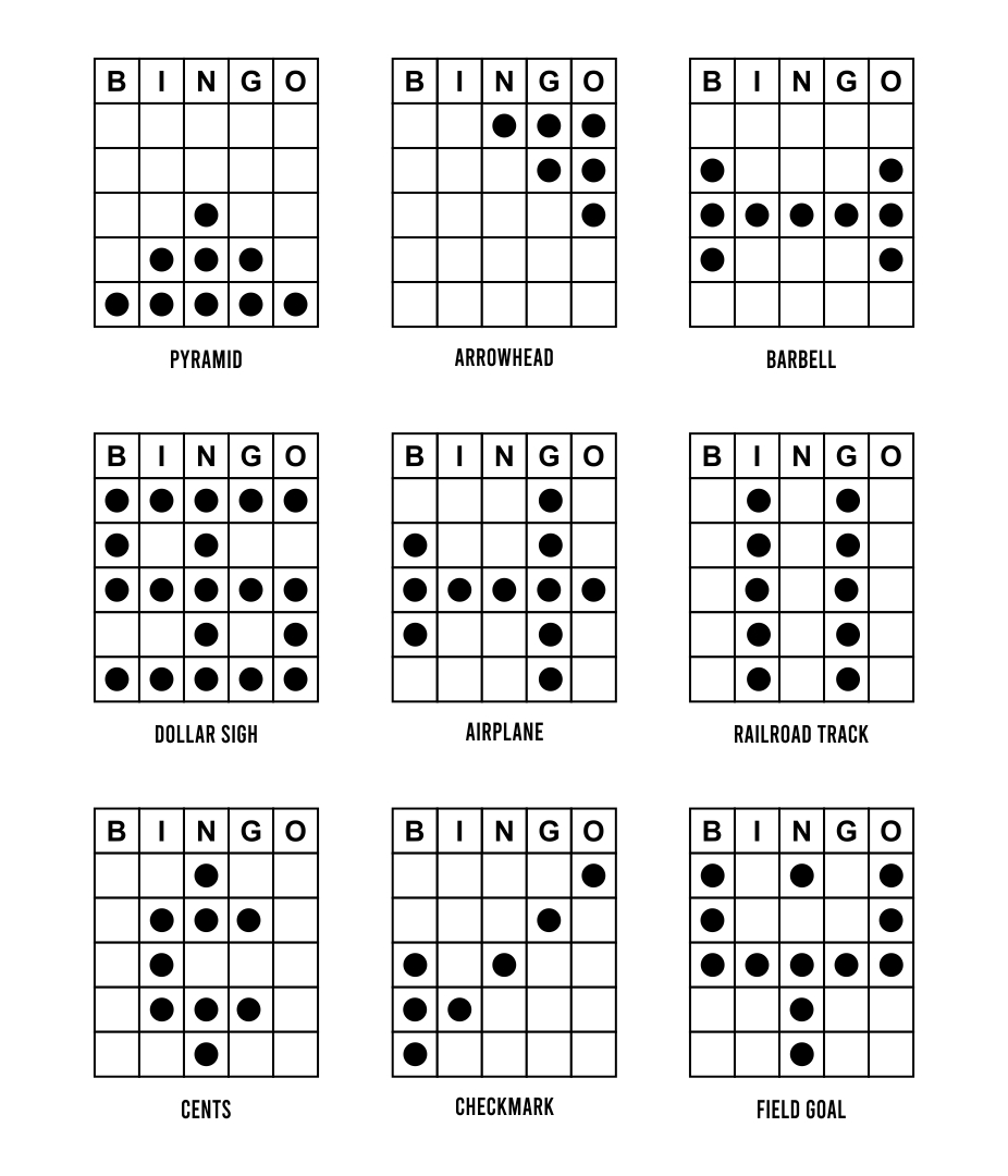 Free Printable Bingo Patterns - Printable Templates