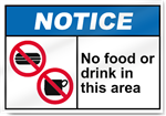 No Food or Drink in This Area Sign