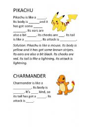 Pokemon Worksheets Printable