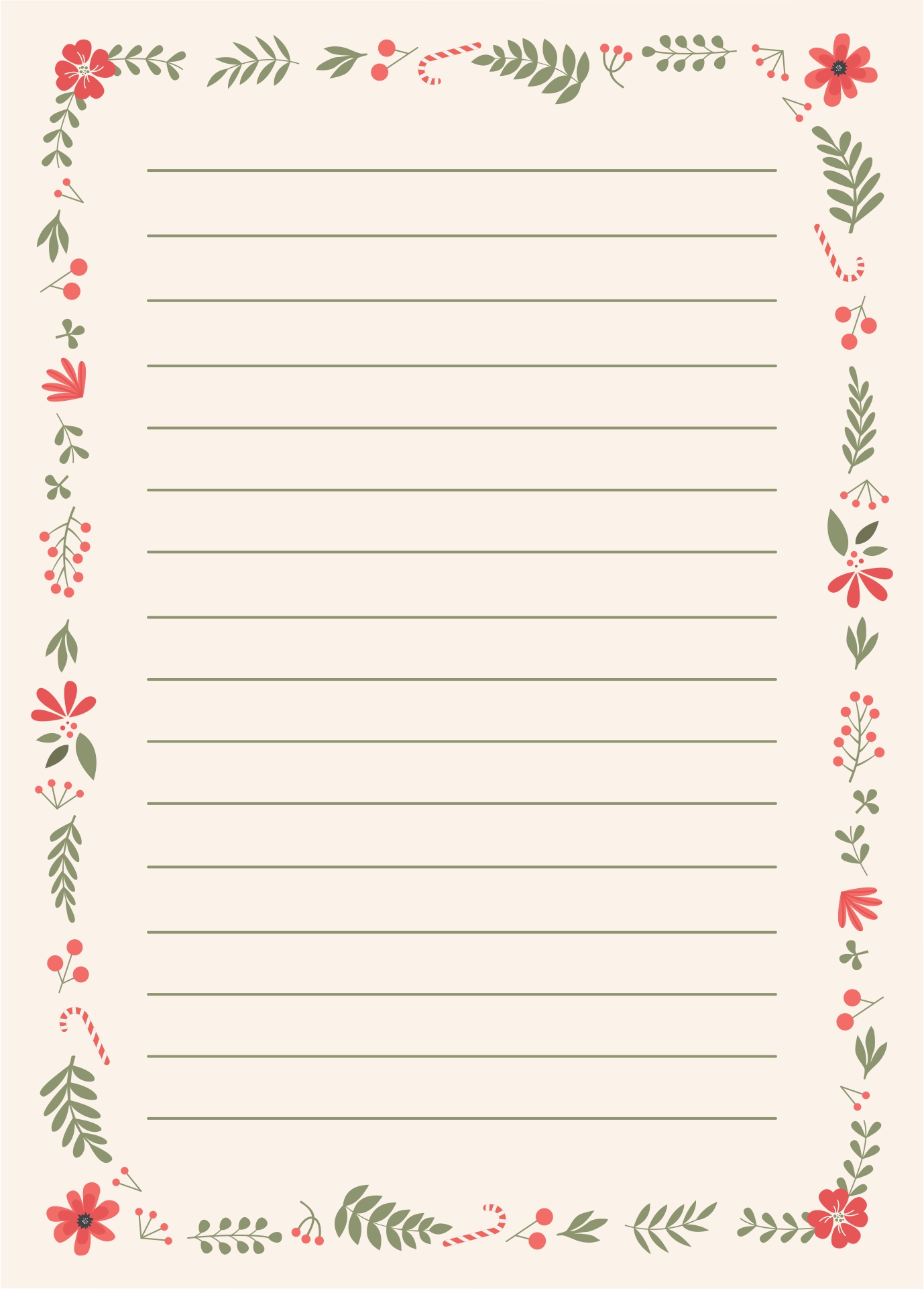 Printable Holiday Letterhead Paper