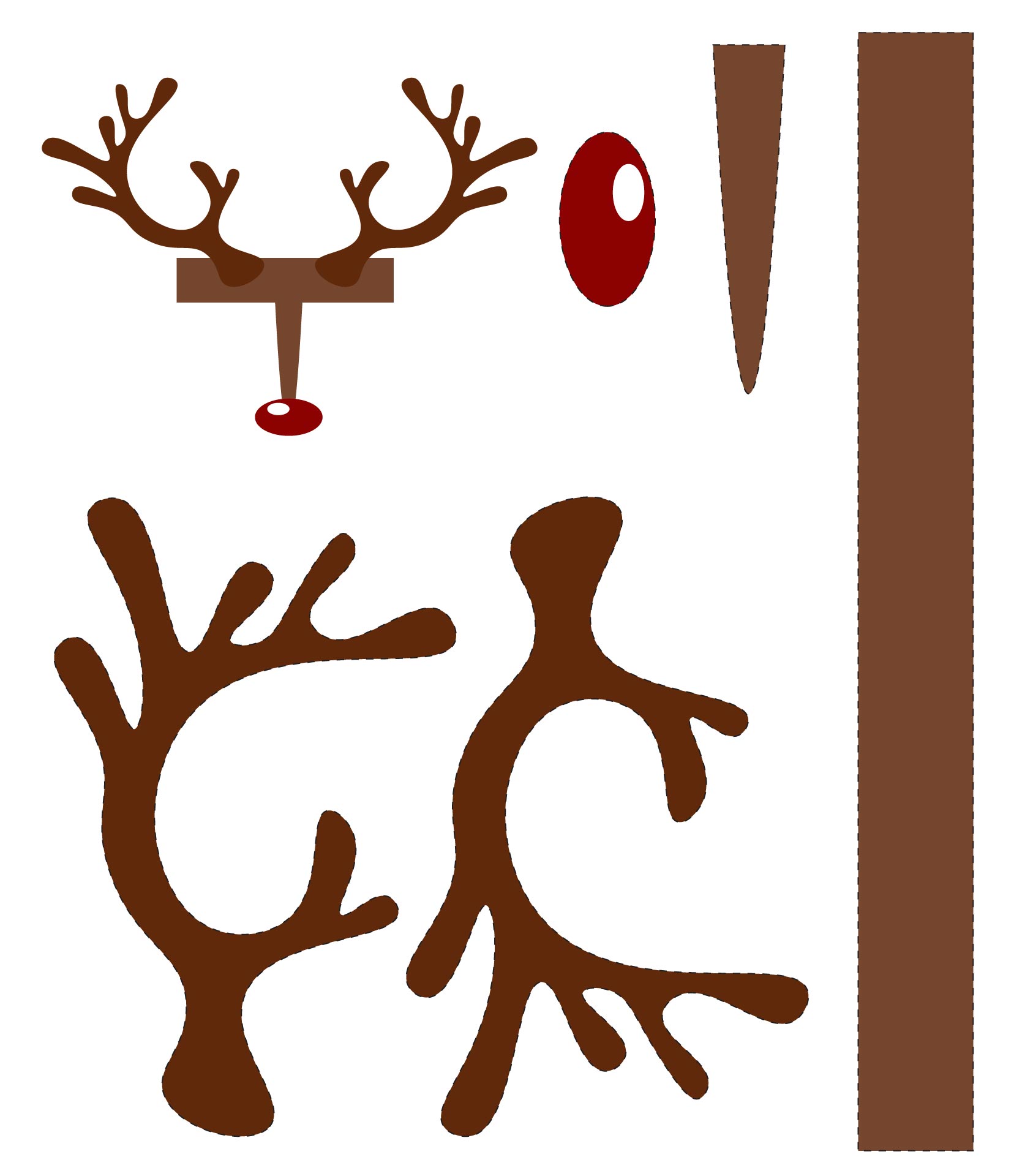 Reindeer Antler Template - 6 Free PDF Printables | Printablee