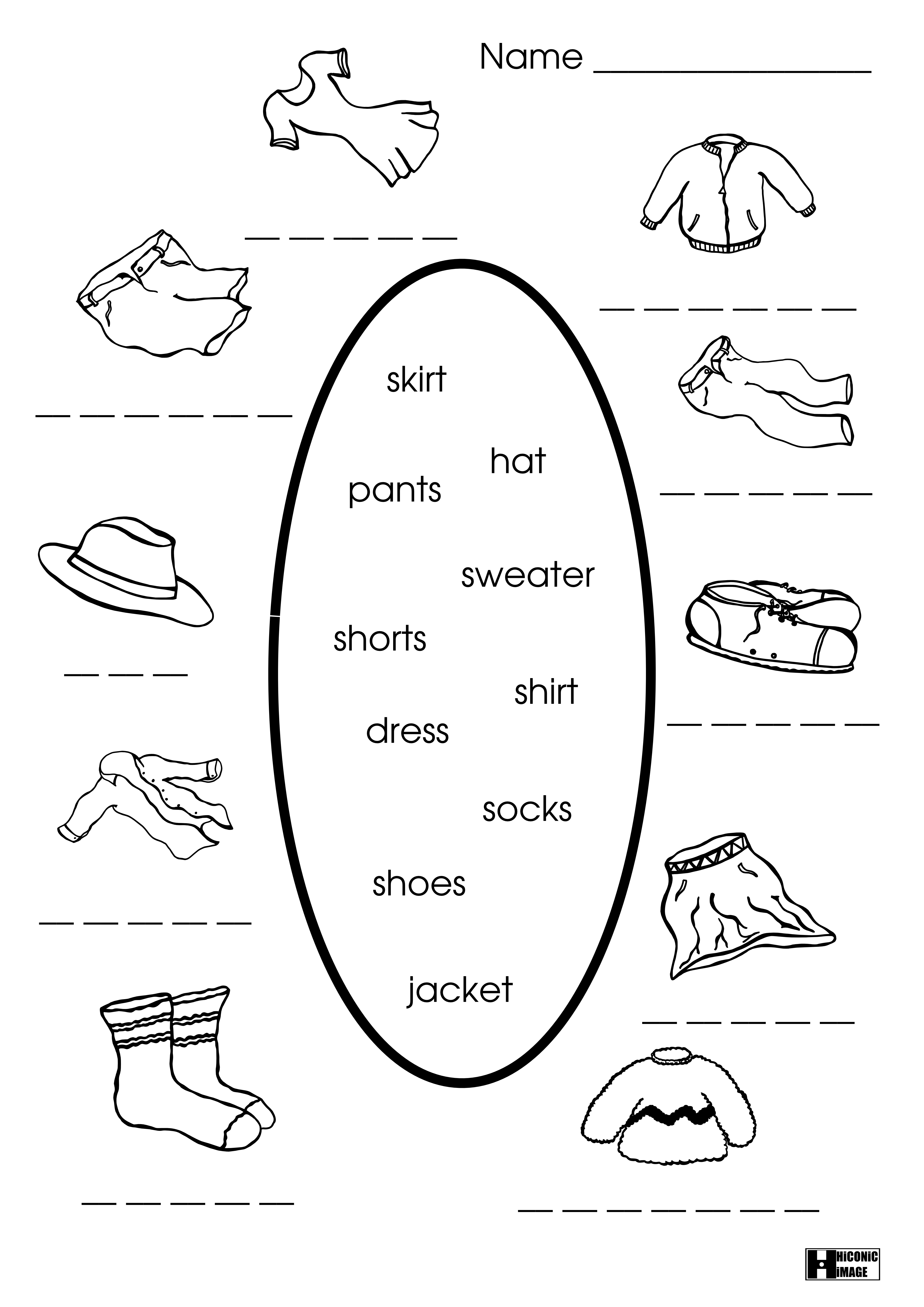 Spanish Clothes Worksheet