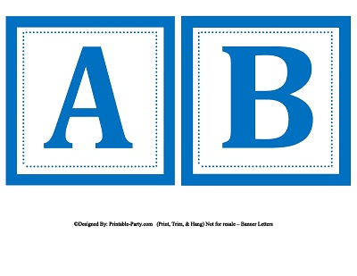 Printable Blue Alphabet Letters