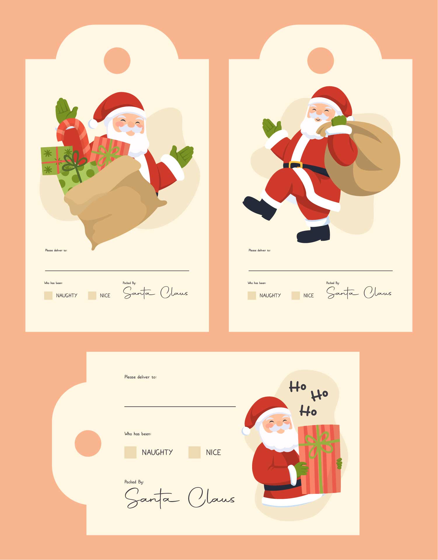 Printable Christmas Name Tags From Santa