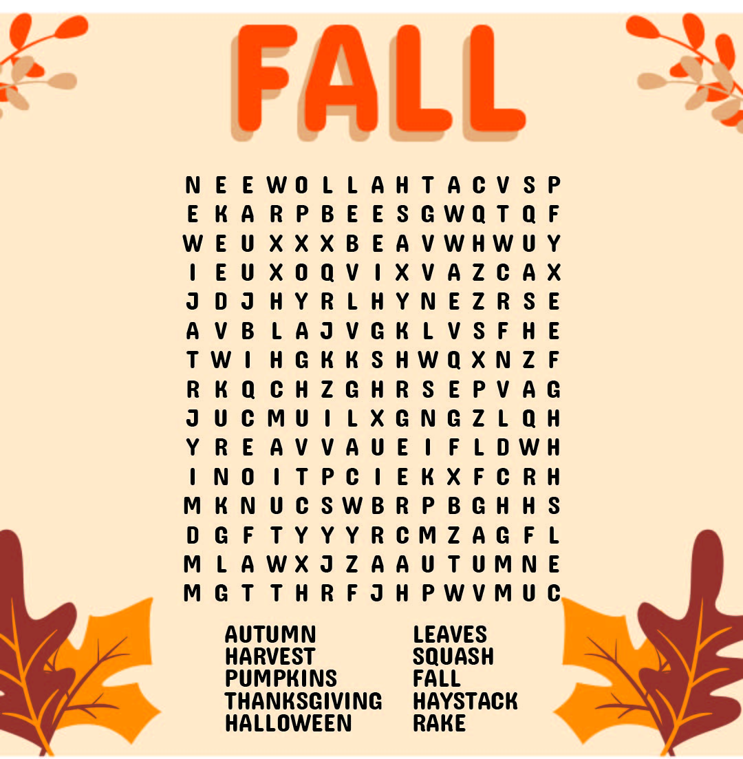 10 Best Free Printable Fall Word Searches PDF For Free At Printablee