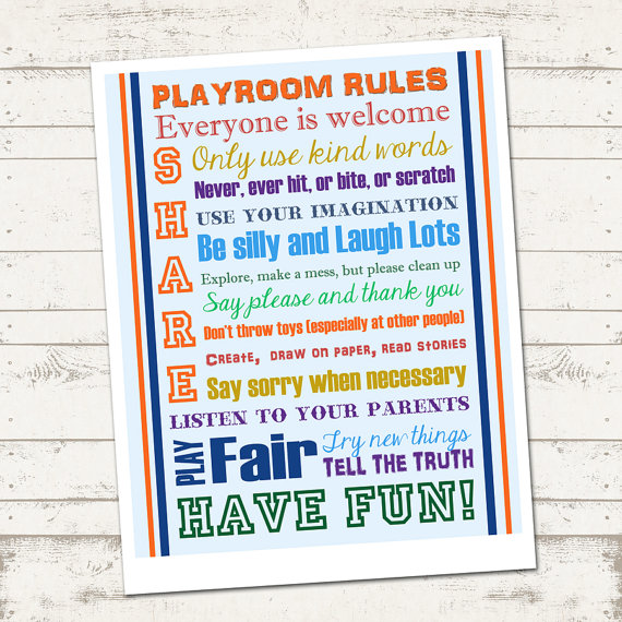 Printable Playroom Rules