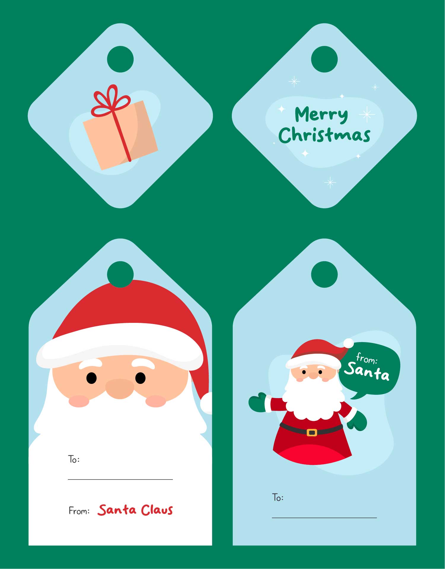Printable Secret Santa Christmas Tags