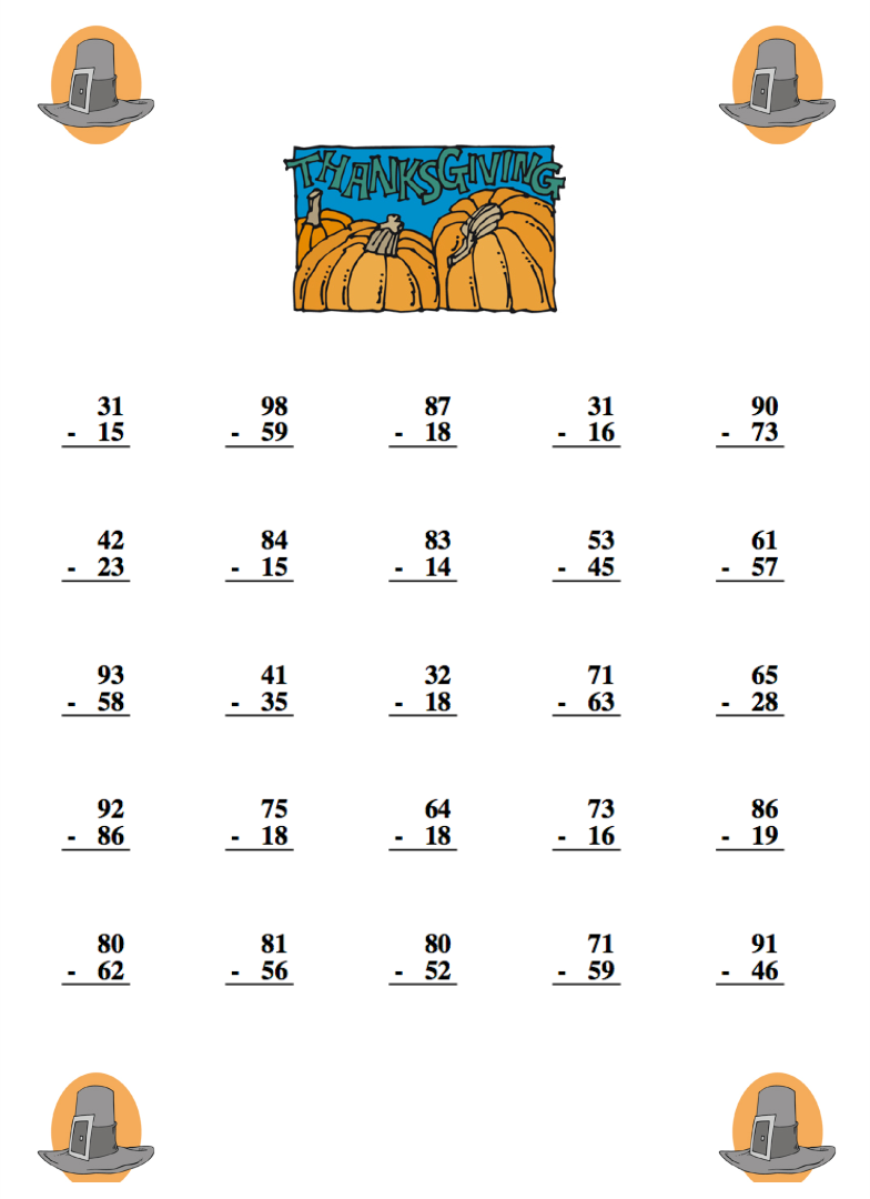 Printable Thanksgiving Worksheets For Kindergarten