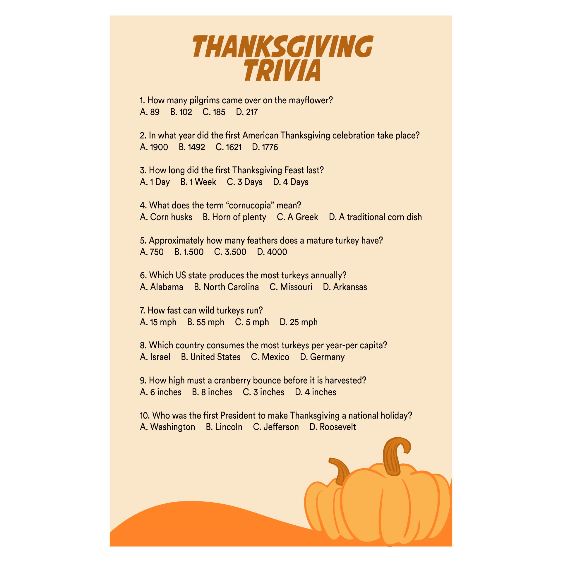 10 Best Free Printable Thanksgiving Trivia Quiz Free Hot Nude Porn 