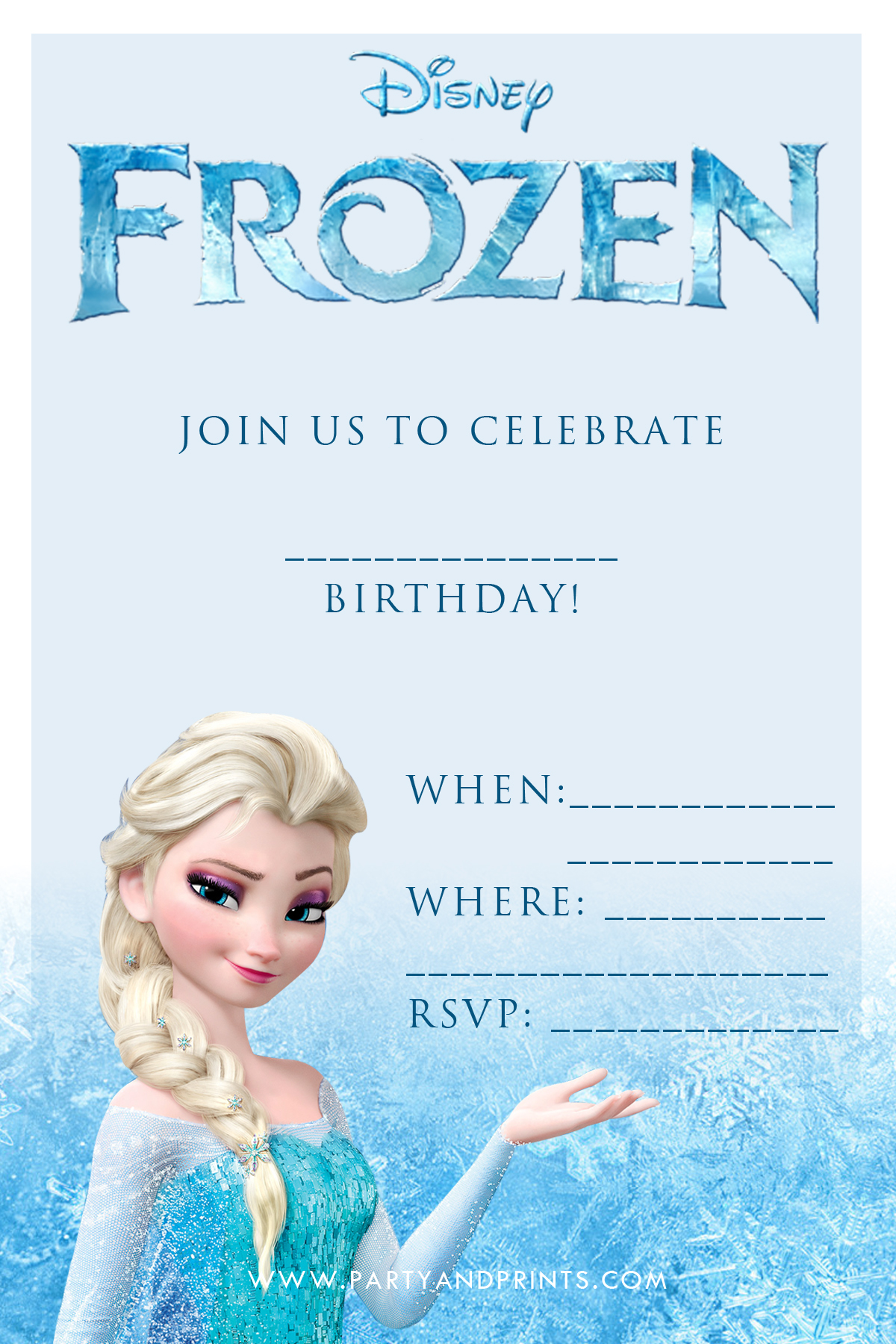 Frozen Birthday Invitations Printable Free