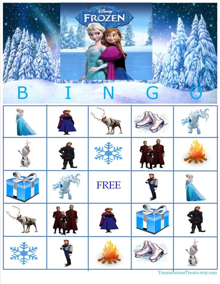 Frozen Disney Bingo