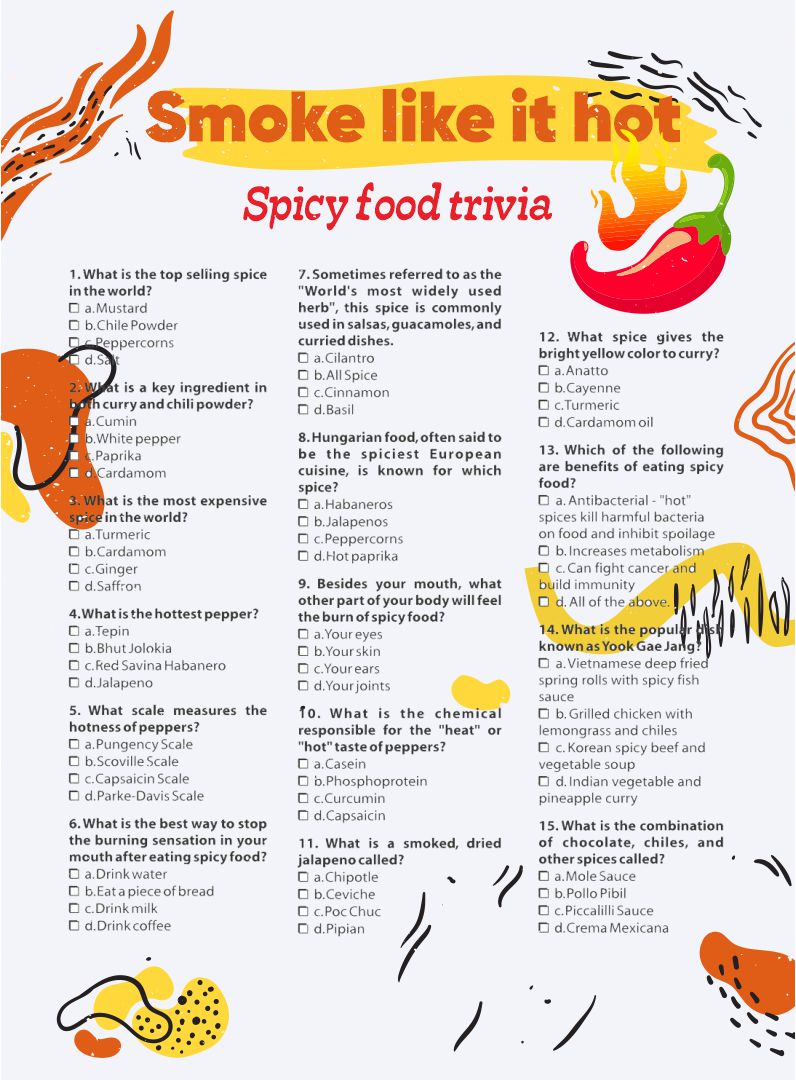 Food Trivia Questions And Answers Printable