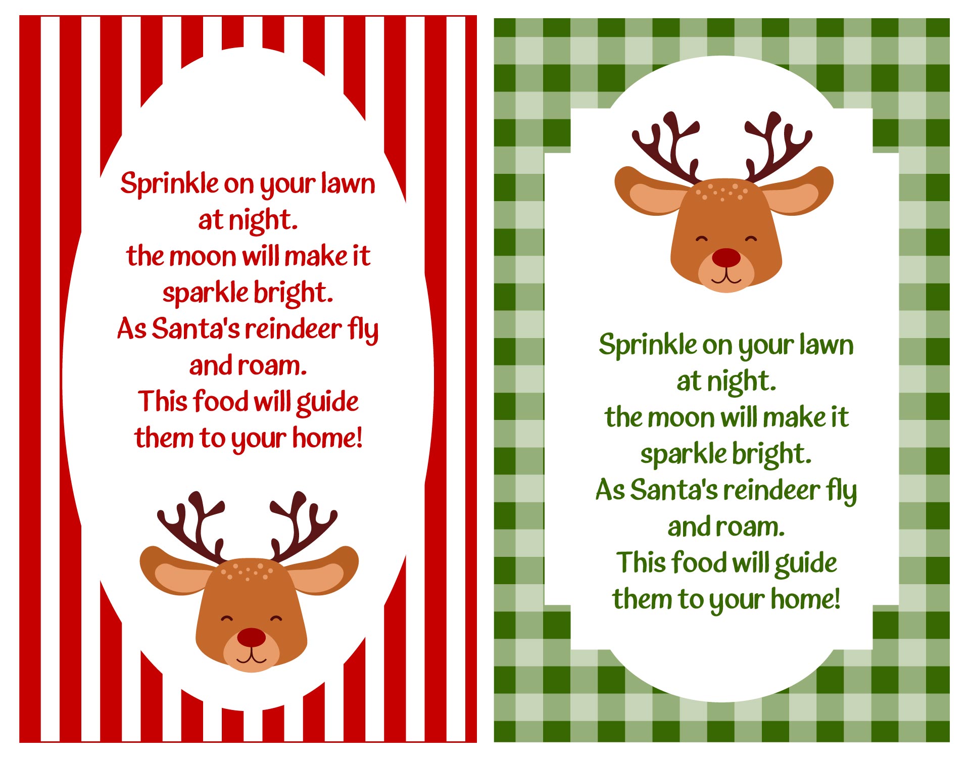 Reindeer Food Printable Template