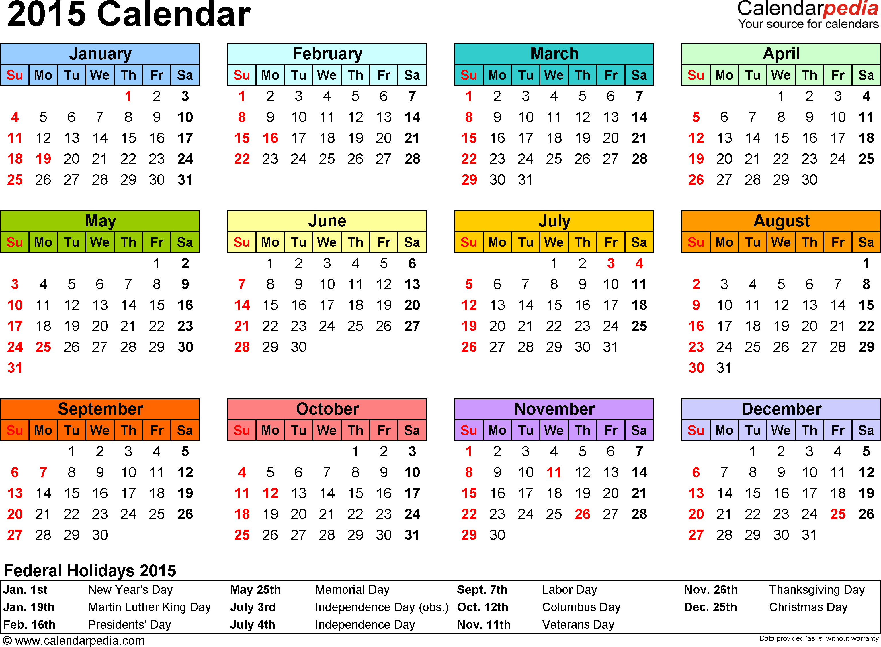 2015 Calendar