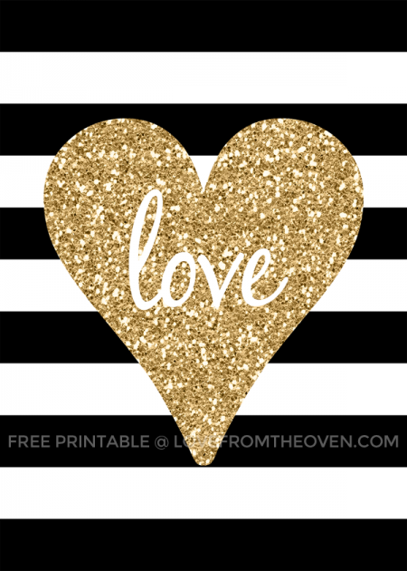 Printable Black and Gold Love Sign