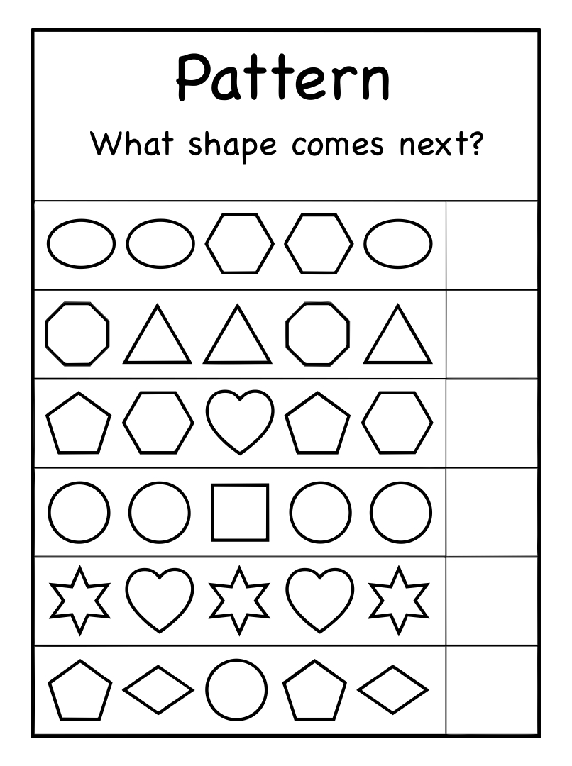 25 Best Printable Preschool Worksheets - printablee.com With Patterns Worksheet For Kindergarten