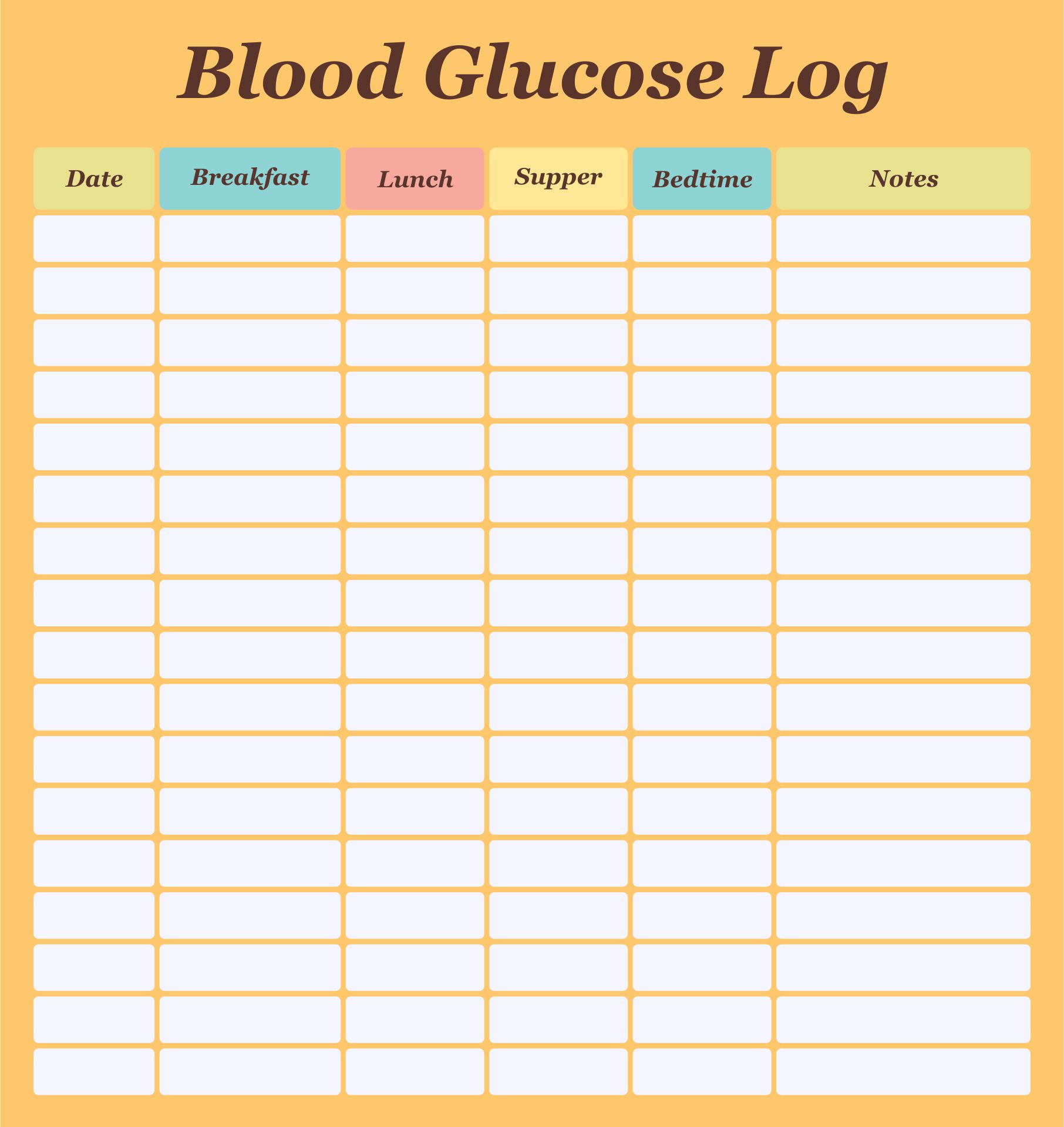 glucose-log-printable