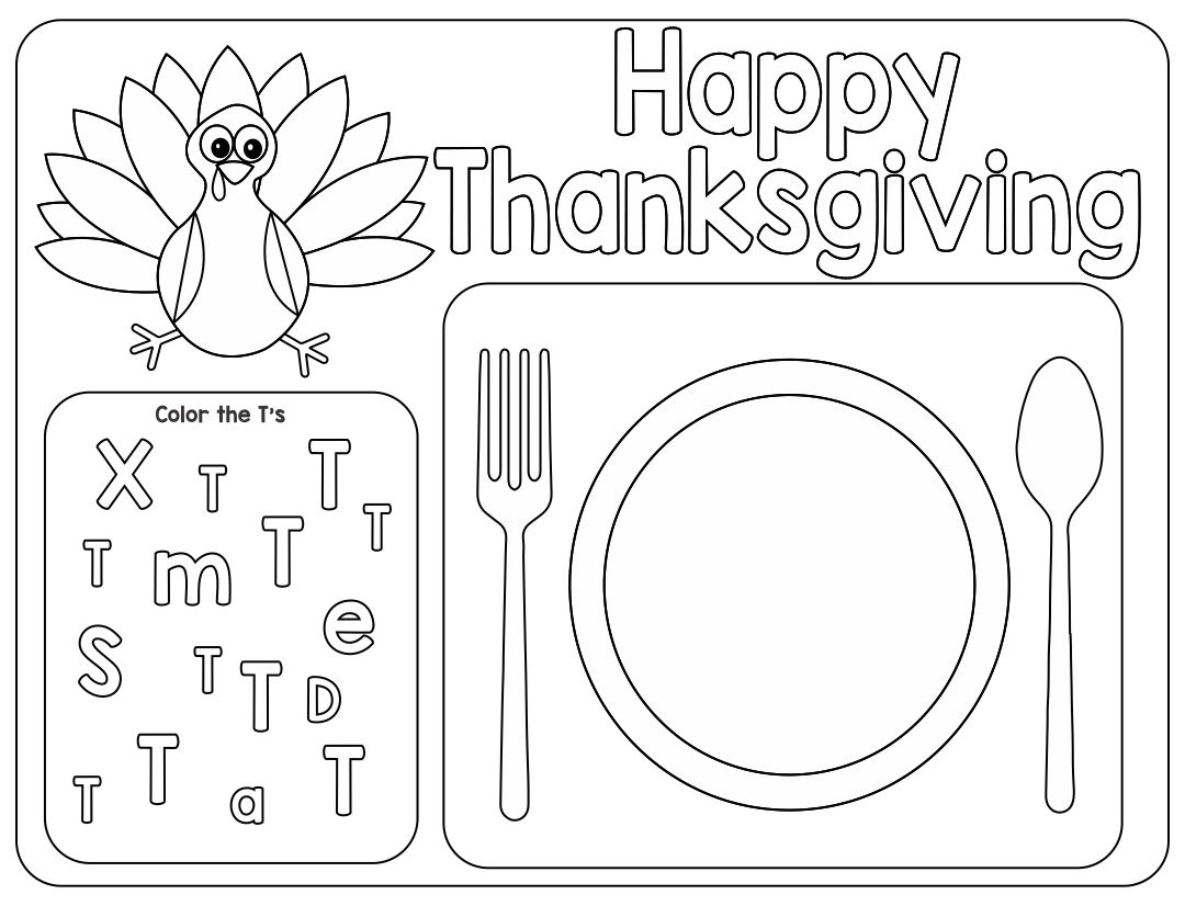 5 Best Images of Thanksgiving Placemat Printables - Printable ...
