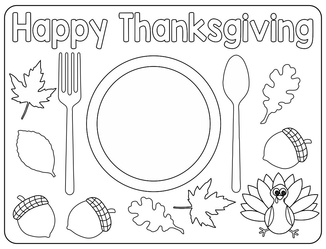 5 Best Images of Thanksgiving Placemat Printables - Printable ...