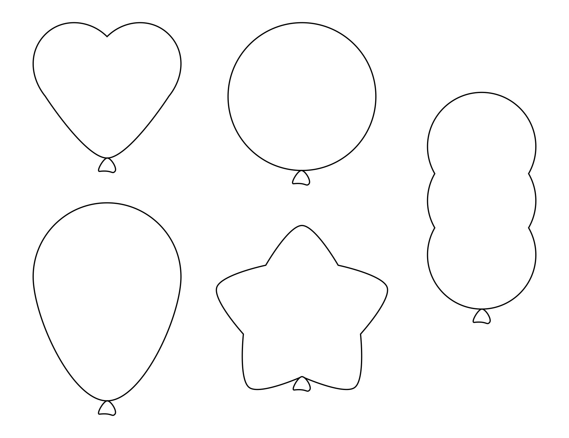 Balloon Cutouts Printable - Printable World Holiday