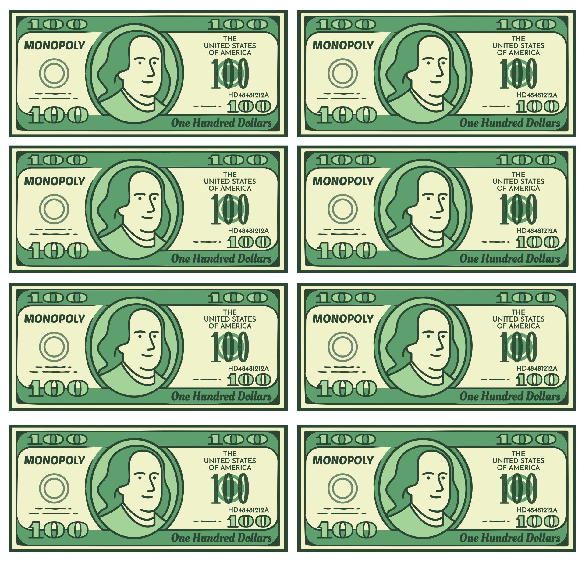 10 Best Free Printable Monopoly Money Templates