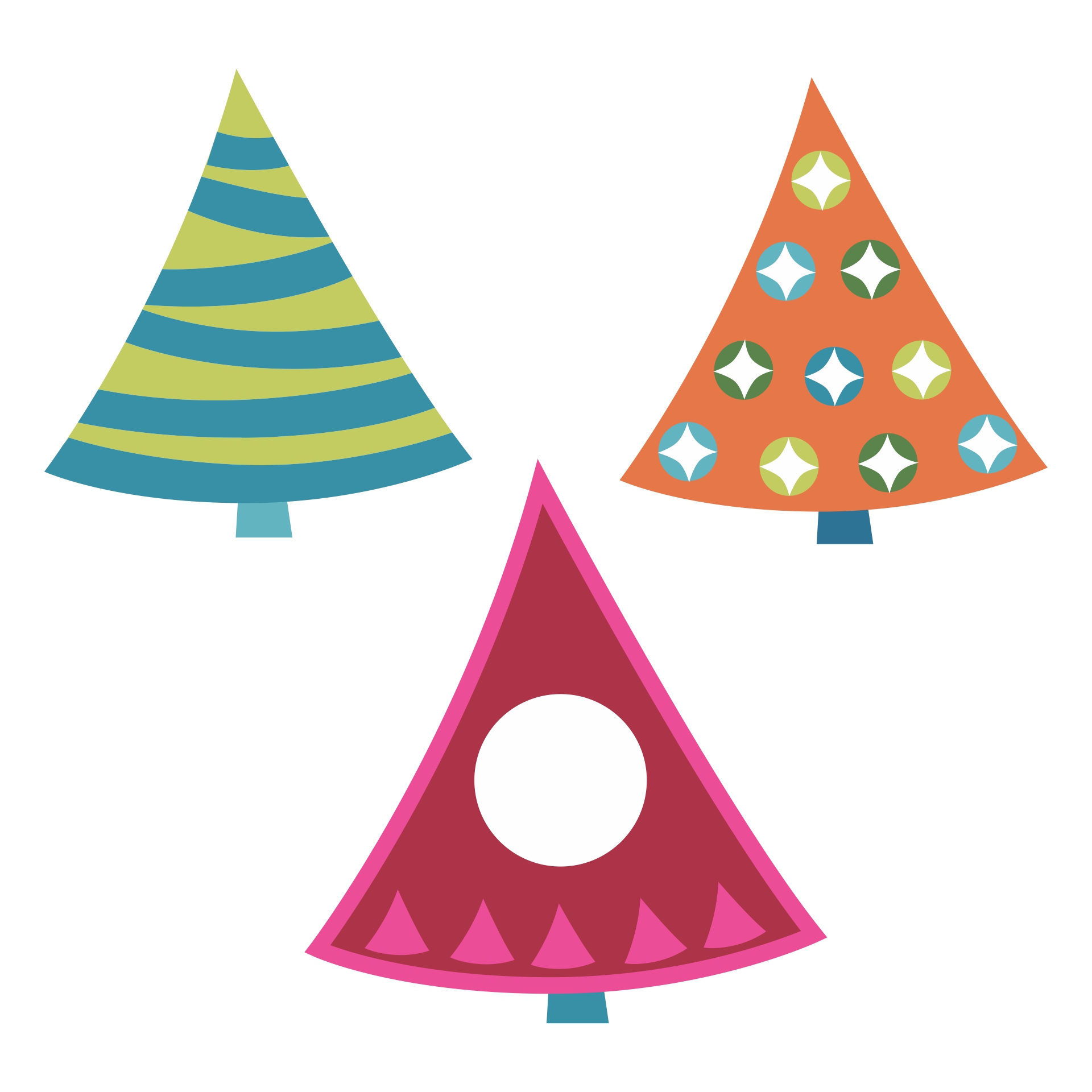 3D Paper Christmas Trees