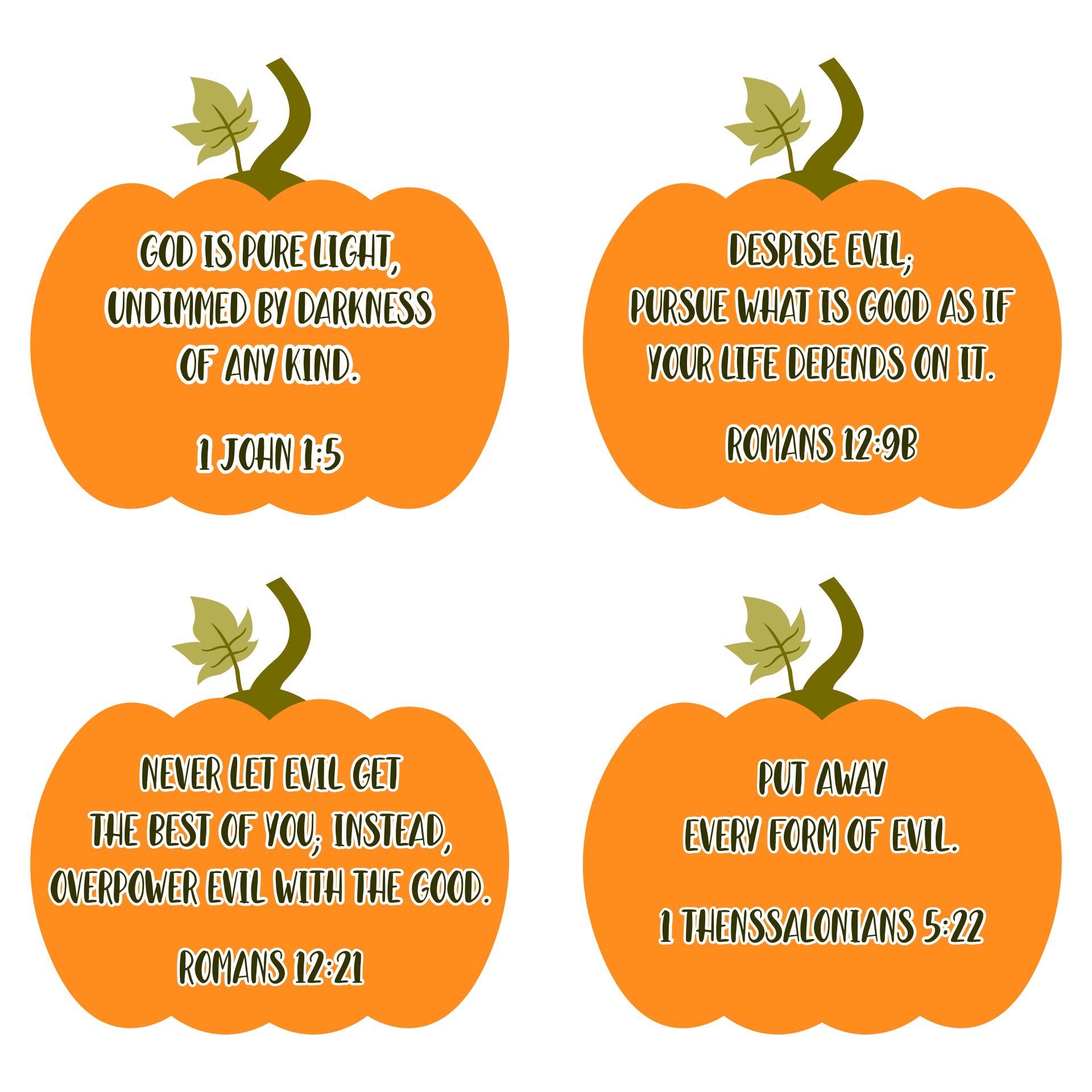 Pumpkins With Bible Verses Printables