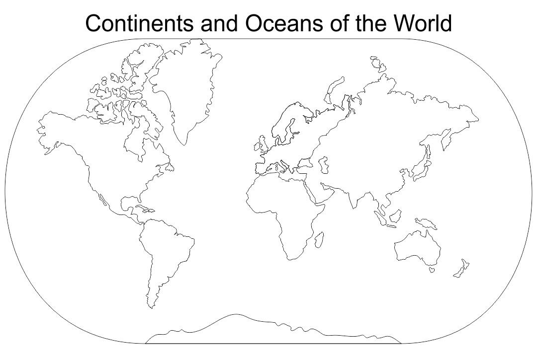 Continents & Oceans Map Printable