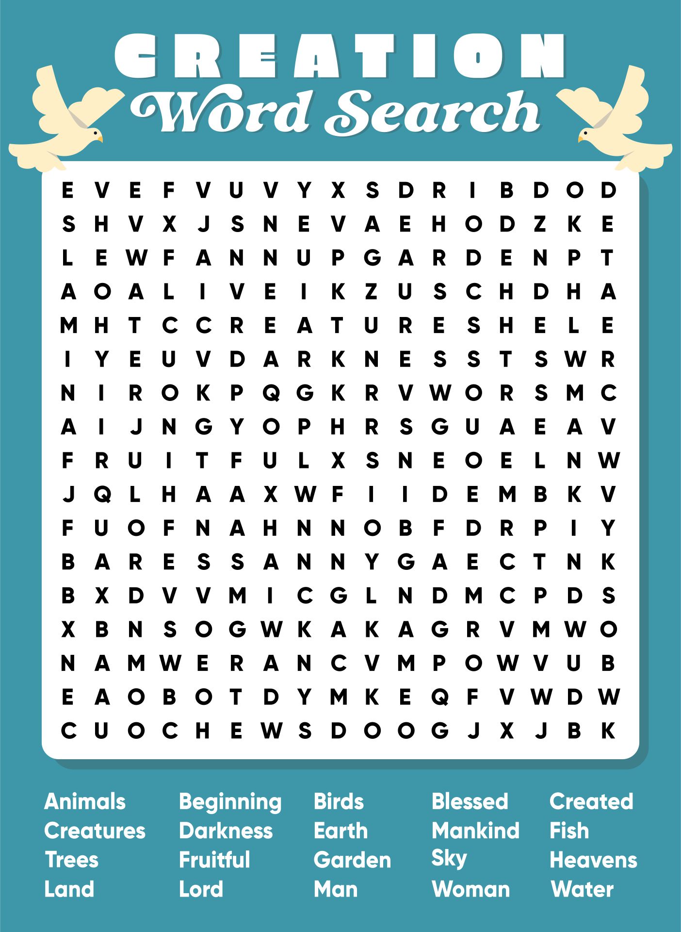 Best Images Of Creation Word Search Printable Bible Creation Word Hot Sex Picture