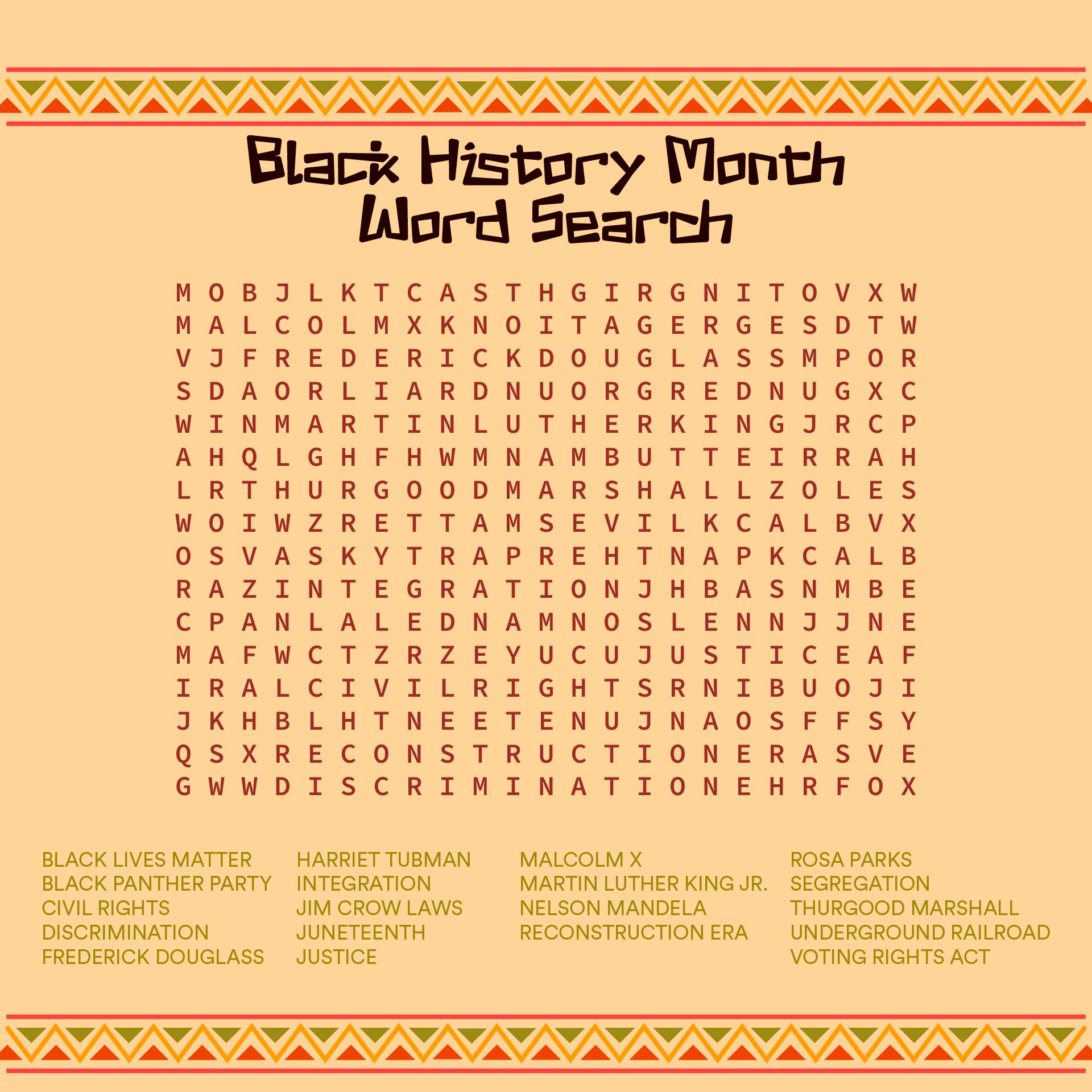 History Word Search Puzzles Printable