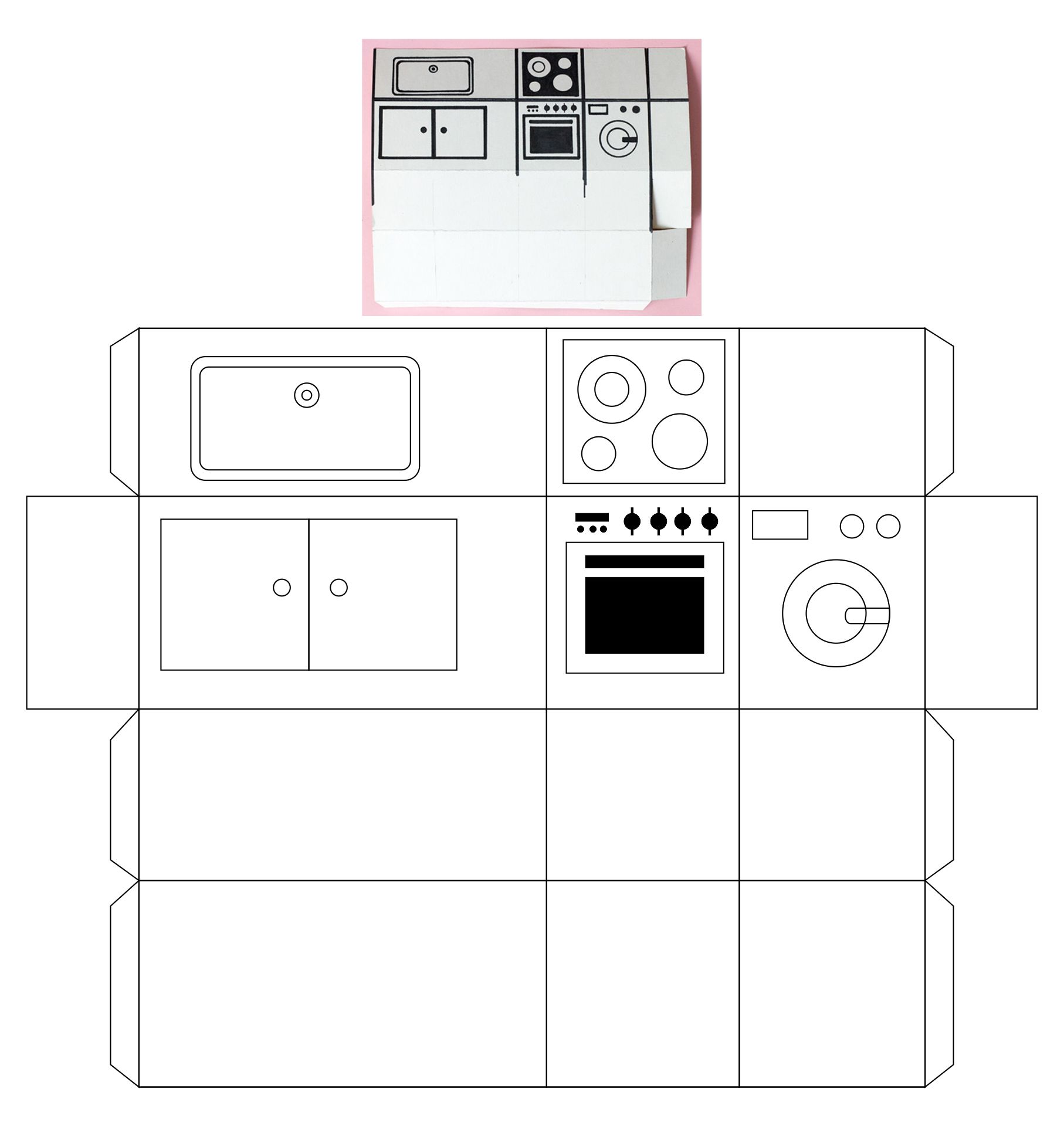 Cardboard Dollhouse Furniture Templates